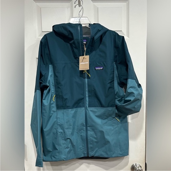 Patagonia Men's Large Boulder Fork Rain Jacket Wetland Blue NWT Waterproof - Picture 1 of 10
